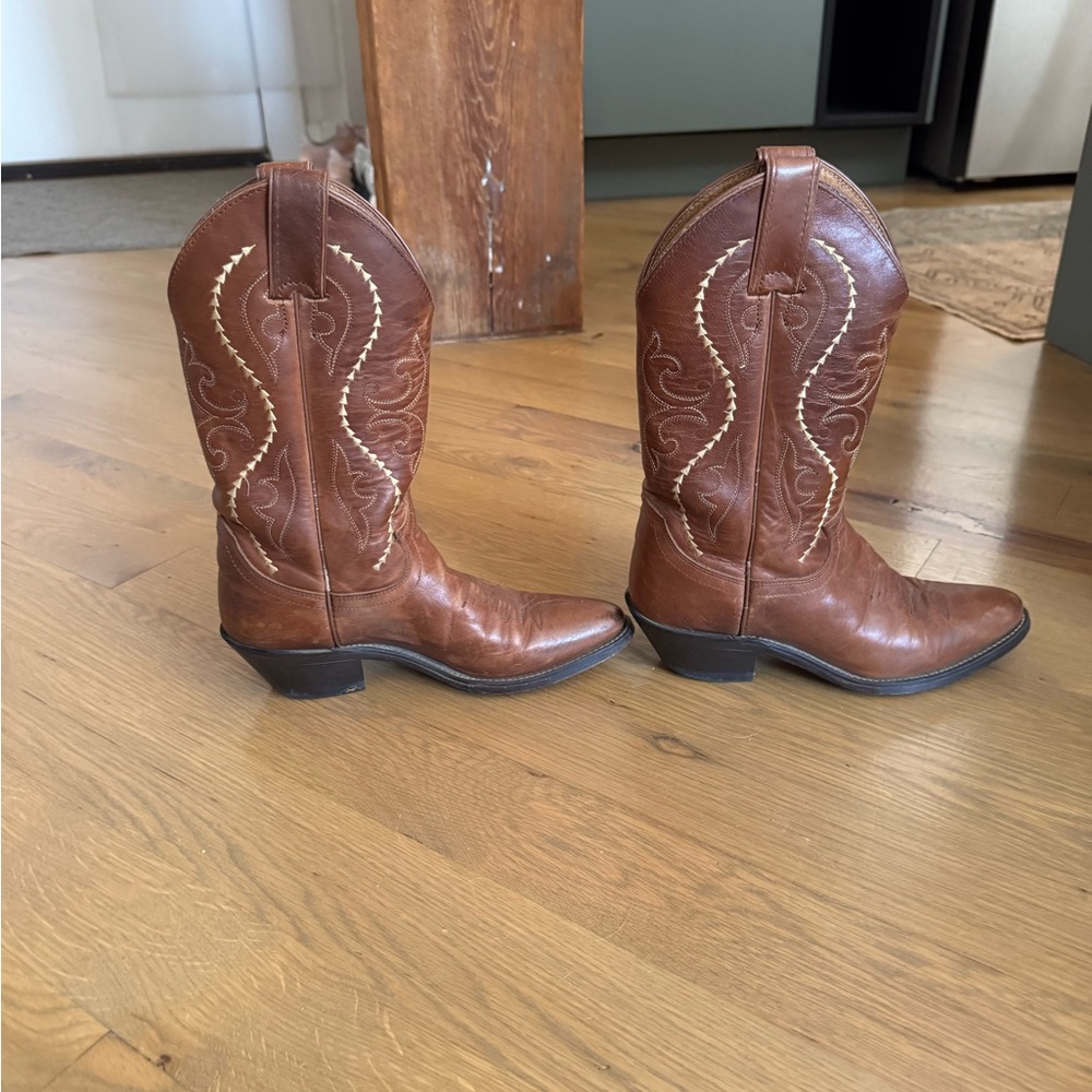 Justin Boots Tan Leather Western Boots